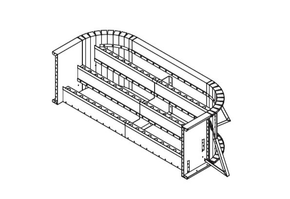 10' Wide Steel Step w/ 2' Radius Corners